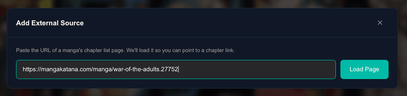 Step 1: Paste a manga URL