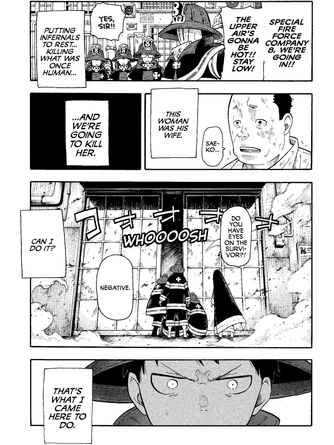 The same page as MangaSendr sends it to a Kindle Paperwhite: the white borders are trimmed, the art fills the screen and its solid blacks are near black.