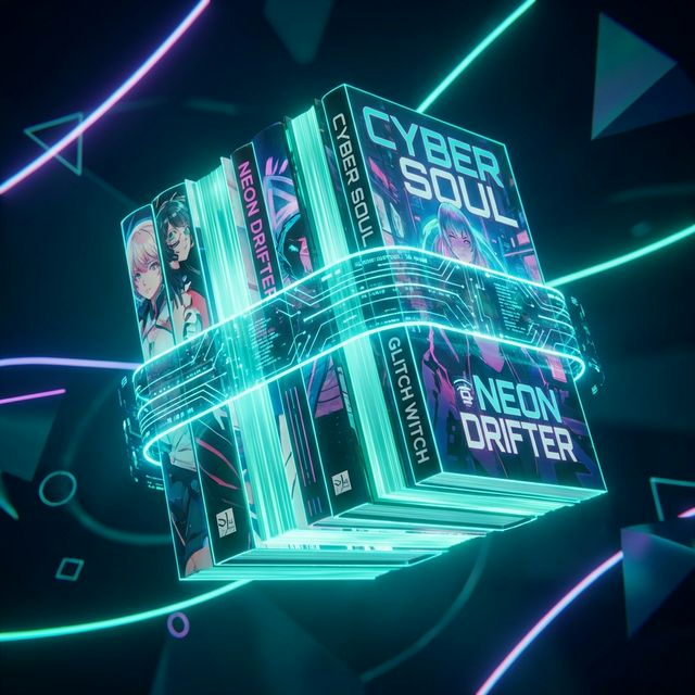 A bundle of digital manga books glowing